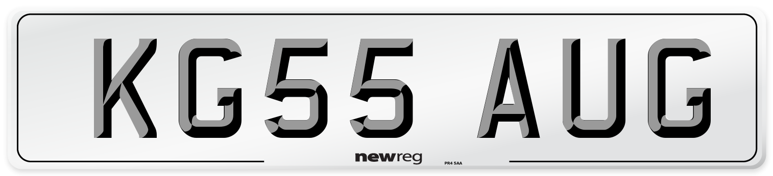 KG55 AUG Number Plate from New Reg